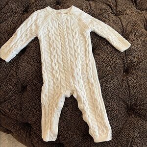 Hope & Henry Layette Baby Cable Knit Sweater Romper